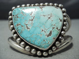 Vivid Rare Vintage Native American Navajo #8 Turquoise Sterling Silver Bracelet Old-Nativo Arts