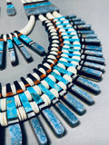 Rare Double Sided Serpentine Native American Kewa Turquoise Shell Heishi Necklace-Nativo Arts