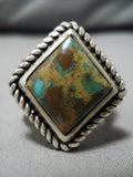 Quality Vintage Native American Navajo Ray Tracey Turquoise Sterling Silver Ring Old-Nativo Arts