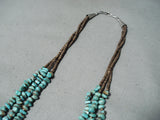 Astounding Vintage Native American Navajo Turquoise Sterling Silver Necklace Old-Nativo Arts