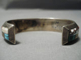 Thick And Heavy Vintage Native American Navajo Turquoise Sugulite Lapis Sterling Silver Bracelet-Nativo Arts