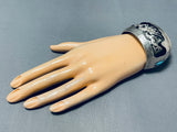One Of The Most Detailed Vintage Native American Navajo Horse Turquoise Sterling Silver Bracelet-Nativo Arts
