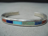 Exceptional Zuni Turquoise Sterling Silver Bracelet Native American-Nativo Arts