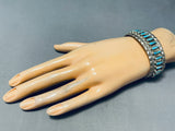 3d Works Vintage Native American Navajo Turquoise Teardrop Sterling Silver Bracelet Cuff-Nativo Arts