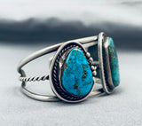 Phenomenal Vintage Native American Navajo Old Kingman Turquoise Sterling Silver Bracelet-Nativo Arts