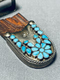 One Of The Best Ever Vintage Native American Zuni Turquoise Sterling Silver Ranger Buckle Set-Nativo Arts