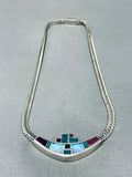 Important Ray Tracey Vintage Native American Navajo Turquoise Sterling Silver Necklace-Nativo Arts