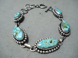 Exquisite Navajo Carico Lake Turquoise Sterling Silver Bracelet Native American-Nativo Arts