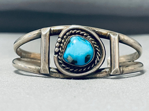 Special Vintage Native American Navajo Godber Turquoise Sterling Silver Bracelet-Nativo Arts