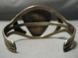 Museum Vintage Native American Navajo Royston Turquoise Sterling Silver Leaf Bracelet Old-Nativo Arts