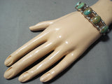 Superb Vintage Native American Navajo 5 Royston Turquoise Sterling Silver Bracelet-Nativo Arts