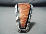 Signed Navajo Native American Spiny Oyster Sterling Silver Ring-Nativo Arts