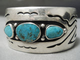 Important Vintage Native American Navajo Roy Vandever Turquoise Sterling Silver Bracelet Old-Nativo Arts