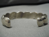 Unique 'Cloud' Vintage Native American Navajo Sterling Silver Hand Tooled Bracelet Old-Nativo Arts