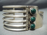Roger Skeet Vintage Native American Navajo Malachite Sterling Silver Bracelet-Nativo Arts