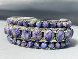 Native American One Of The Best Ever Vintage Navajo Charoite Sterling Silver Bracelet-Nativo Arts