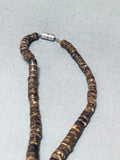 Native American Pretty Vintage Pueblo Shell Sterling Silver Necklace-Nativo Arts