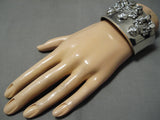 Important Vintage Native American Navajo Sotryteller Sterling Silver Bracelet Old-Nativo Arts