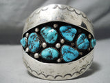 Magnificent Vintage Native American Navajo Morenci Turquoise Sterling Silver Bracelet-Nativo Arts