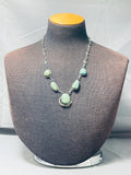 Exquisite Early Vintage Native American Navajo Cerrillos Turquoise Sterling Silver Necklace-Nativo Arts