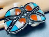Spectacular Vintage Native American Zuni Turquoise Sterling Silver Bracelet Signed-Nativo Arts