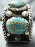 Magnificent Navajo #8 Turquoise Mine Sterling Silver Bracelet Native American-Nativo Arts