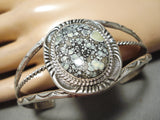 Important Vintage Native American Navajo New Lander Blue Turquoise Sterling Silver Bracelet-Nativo Arts