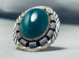 Dynamic Joe Tso Native American Navajo Jade Sterling Silver Ring Signed Jo Tso-Nativo Arts