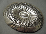 Important Vintage Navajo Oscar Alexius Sterling Silver Native American Buckle-Nativo Arts