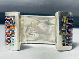 The Best Micro Inlay Vintage Native American Zuni Sterling Silver Bracelet Cuff-Nativo Arts