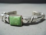 Authentic Vintage Native American Navajo Orville Tsinnie 14k Gold Gaspeite Sterling Bracelet-Nativo Arts