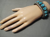 Marvelous Vintage Native American Navajo Old Kingman Turquoise Sterling Silver Bracelet-Nativo Arts
