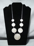 Exceptional Navajo Sterling Silver Coin Necklace Native American-Nativo Arts