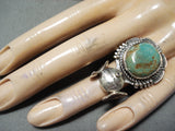 Fascinating Navajo Royston Turquoise Sterling Silver Ring Native American-Nativo Arts