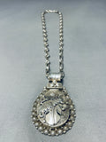 Important Heavy 93 Gram Vintage Native American Navajo Sterling Silver Leaf Necklace-Nativo Arts