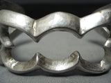 Twisted Tooth Vintage Native American Navajo Sterling Silver Bracelet Cuff Old-Nativo Arts