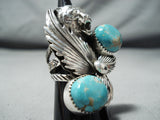 Superior San Felipe Blue Gem Turquoise Sterling Silver Ring Native American-Nativo Arts