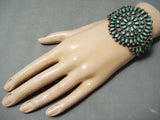 Early 1900's Vintage Native American Navajo Cerrillos Turquoise Sterling Silver Bracelet Old-Nativo Arts