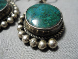 Fabulous Vintage Native American Navajo Turquoise Sterling Silver Earrings Old-Nativo Arts