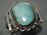 Rare Apache Turquoise!! Vintage Native American Navajo Sterling Silver Bracelet Cuff Old-Nativo Arts