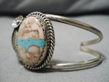 Stunning Vintage Native American Navajo Blouder Royston Turquoise Sterling Silver Bracelet-Nativo Arts