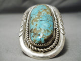 One Of Best Ever Vintage Zuni #8 Turquoise Sterling Silver Native American Ring-Nativo Arts