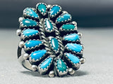 Superlative Vintage Native American Zuni Turquoise Sterling Silver Ring-Nativo Arts