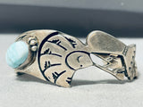 Important Al Vandever Vintage Native American Navajo Light Turquoise Sterling Silver Bracelet-Nativo Arts