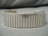 Important Vintage Native American Navajo Hand Tooled Alex Sanchez Sterling Silver Bracelet Old-Nativo Arts