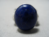 Important Navajo Lapis Sterling Silver Ring Native American-Nativo Arts
