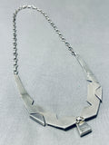 Native American Important Very Rare Mine Vintage Turquoise Sterling Silver Necklace-Nativo Arts