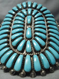 Native American Colossal Vintage Navajo Long Tears Turquoise Sterling Silver Bracelet-Nativo Arts