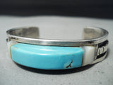 Authentic Vintage Native American Navajo Pete Sierra Turquoise Sterling Silver Bracelet-Nativo Arts