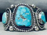 Mind Blowing Vintage Native American Navajo Carico Lake Turquoise Sterling Silver Bracelet-Nativo Arts